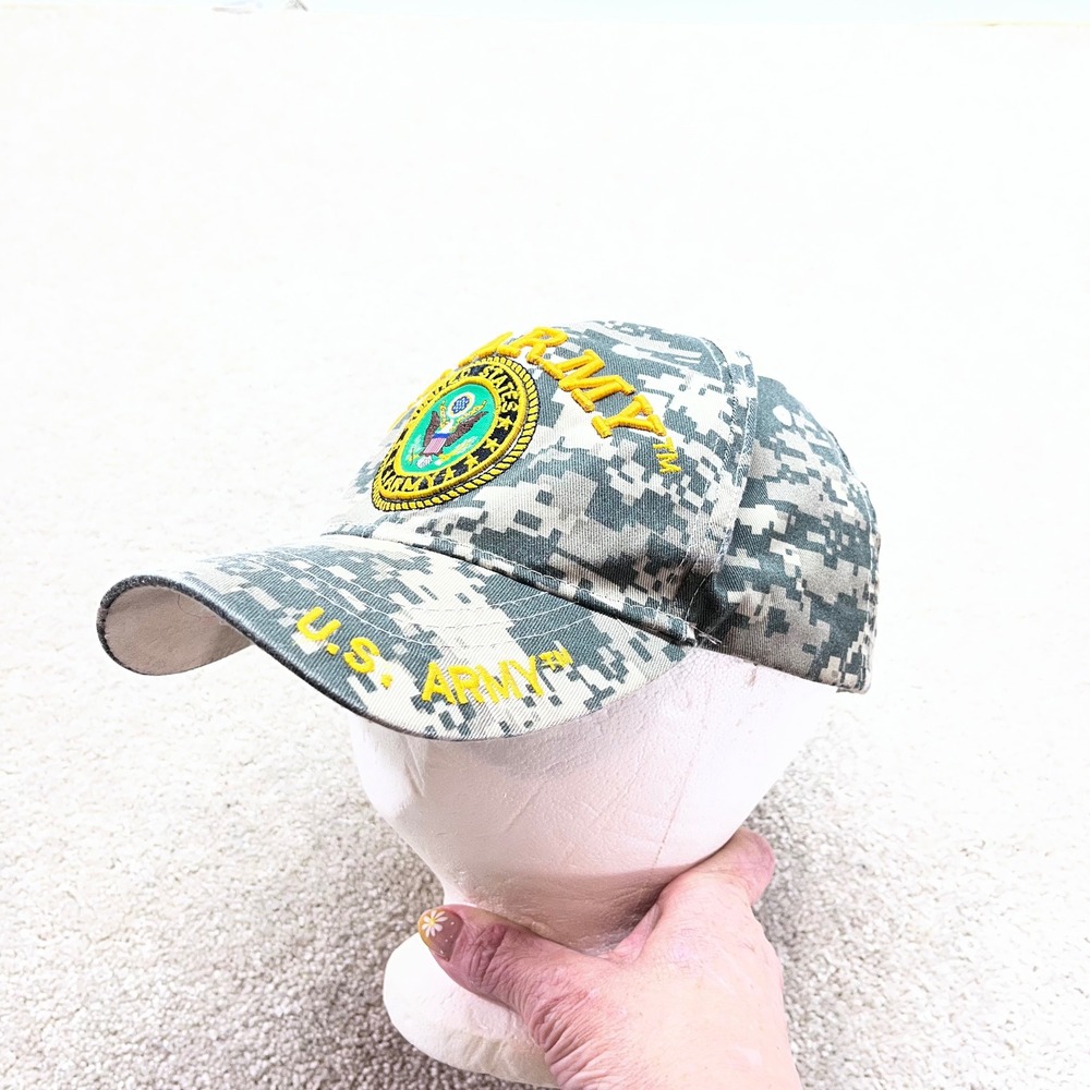 U.S. Warriors Baseball Hat Mens OSFM Green Digital Camo US‎ Army Embroidered Cap